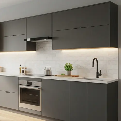 Single Wall Modular Kitchen Design Sample Image