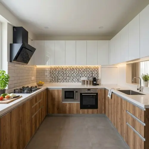 U-Shaped Modular Kitchen Design Sample Image